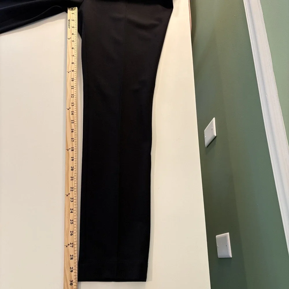 Akris Punto Pintuck Crease Stretch Knit Pants Black Size US 12 Minimalist Office